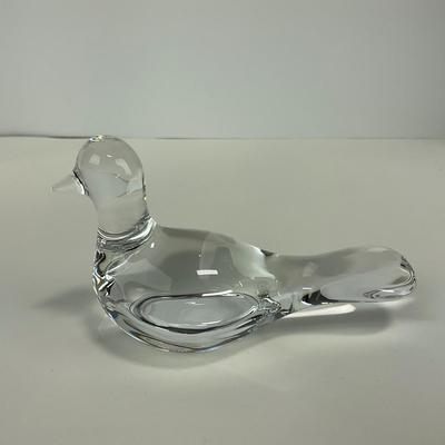 -147- BACCARAT | Crystal Duck Figure | Signed & Stamped