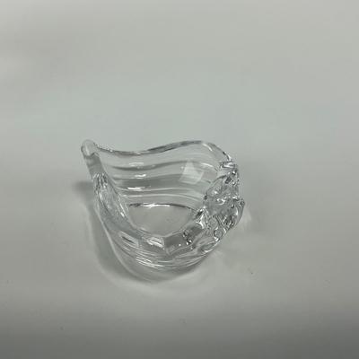 -150- COLLECTIBLE | Clear Glass Handled Dome & Salt Cellar