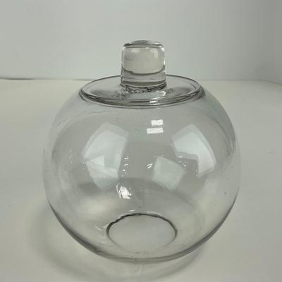 -150- COLLECTIBLE | Clear Glass Handled Dome & Salt Cellar