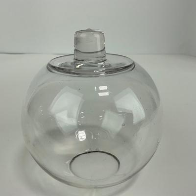 -150- COLLECTIBLE | Clear Glass Handled Dome & Salt Cellar