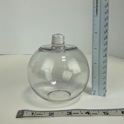 -150- COLLECTIBLE | Clear Glass Handled Dome & Salt Cellar