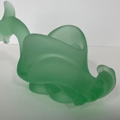 -156- IMPERIAL | Cathay Green Satin Dragon Phoenix