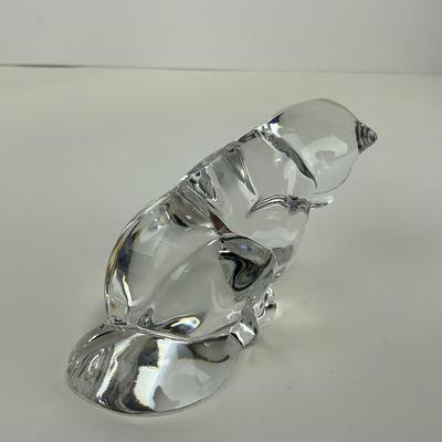 -154- VILLEROY & BOCH | Clear Glass Cat Figure | Marked