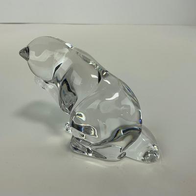 -154- VILLEROY & BOCH | Clear Glass Cat Figure | Marked