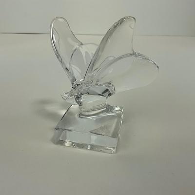 -156- BACCARAT | Pedestal Lucky Butterfly Figure | Signed & Marked