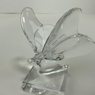 -156- BACCARAT | Pedestal Lucky Butterfly Figure | Signed & Marked