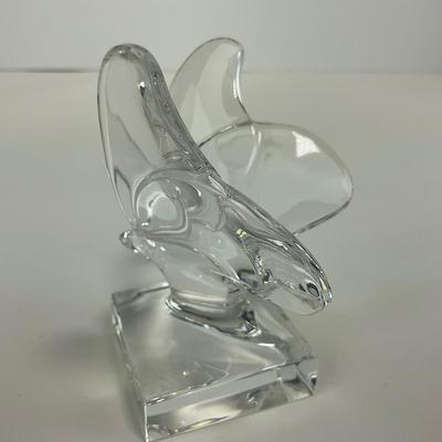 -156- BACCARAT | Pedestal Lucky Butterfly Figure | Signed & Marked