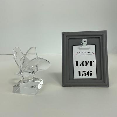 -156- BACCARAT | Pedestal Lucky Butterfly Figure | Signed & Marked