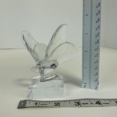 -156- BACCARAT | Pedestal Lucky Butterfly Figure | Signed & Marked