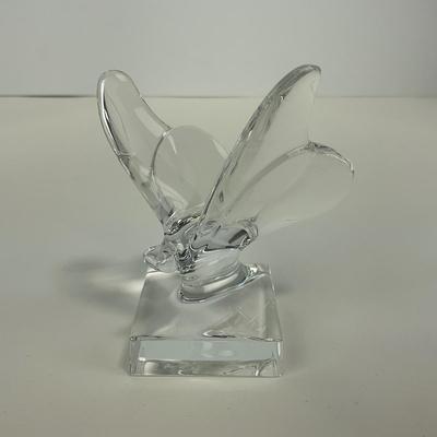 -156- BACCARAT | Pedestal Lucky Butterfly Figure | Signed & Marked