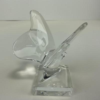 -156- BACCARAT | Pedestal Lucky Butterfly Figure | Signed & Marked