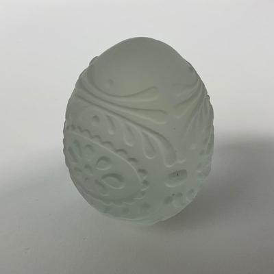 -157- GOBEL | Frosted Glass 1979 Egg | Marked