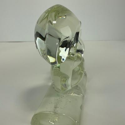 -156- NEW MARTINSVILLE | Clear Glass Squirrel Bookend