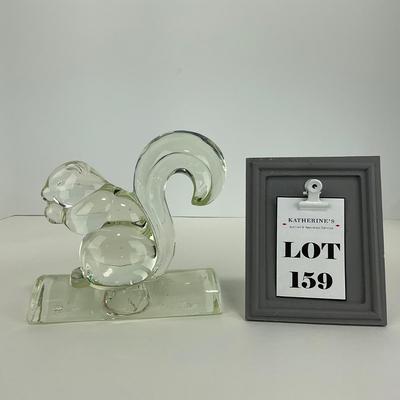 -156- NEW MARTINSVILLE | Clear Glass Squirrel Bookend