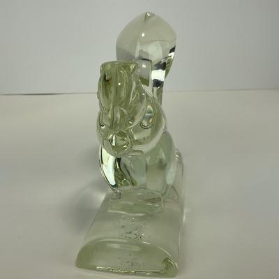 -156- NEW MARTINSVILLE | Clear Glass Squirrel Bookend
