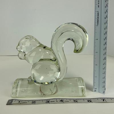 -156- NEW MARTINSVILLE | Clear Glass Squirrel Bookend