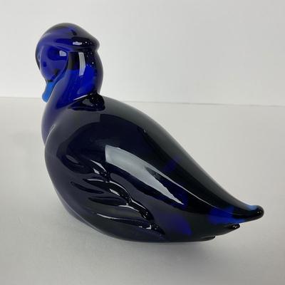 -160- HEISEY | By Imperial Cobalt Blue Wood Duck | Marked