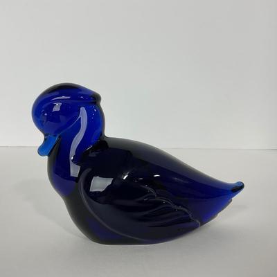 -160- HEISEY | By Imperial Cobalt Blue Wood Duck | Marked