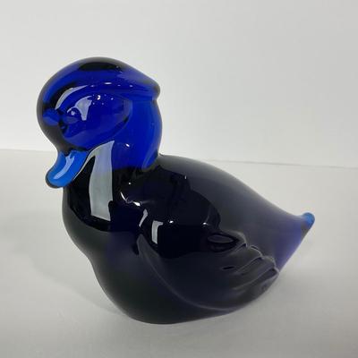 -160- HEISEY | By Imperial Cobalt Blue Wood Duck | Marked