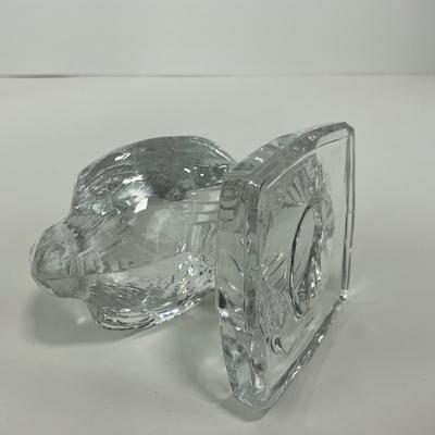 -161- ART GLASS | Clear Glass Pelican Figure