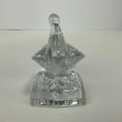 -161- ART GLASS | Clear Glass Pelican Figure