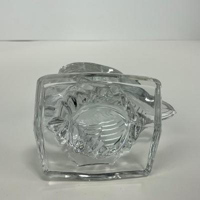 -161- ART GLASS | Clear Glass Pelican Figure