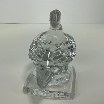 -161- ART GLASS | Clear Glass Pelican Figure