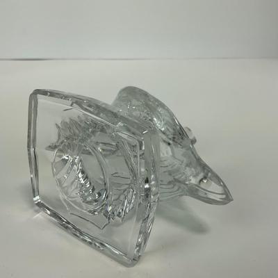 -161- ART GLASS | Clear Glass Pelican Figure