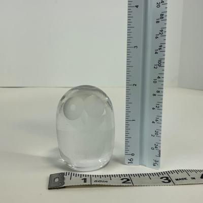 -162- HADELAND | Norway Lead Crystal Glass Owl Figure