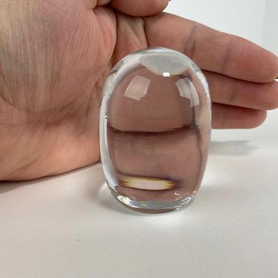 -162- HADELAND | Norway Lead Crystal Glass Owl Figure