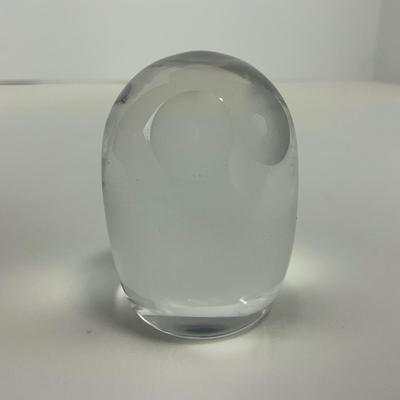 -162- HADELAND | Norway Lead Crystal Glass Owl Figure