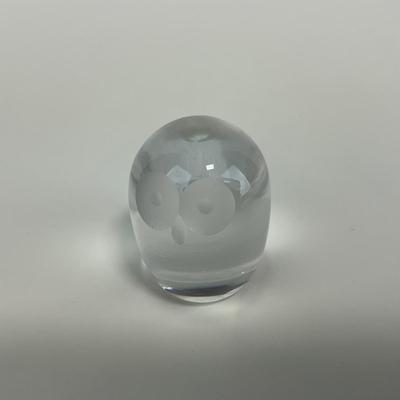 -162- HADELAND | Norway Lead Crystal Glass Owl Figure