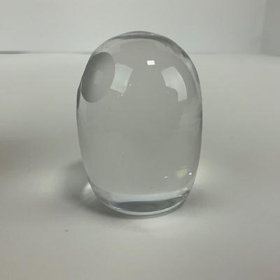 -162- HADELAND | Norway Lead Crystal Glass Owl Figure