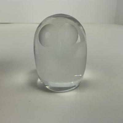 -162- HADELAND | Norway Lead Crystal Glass Owl Figure