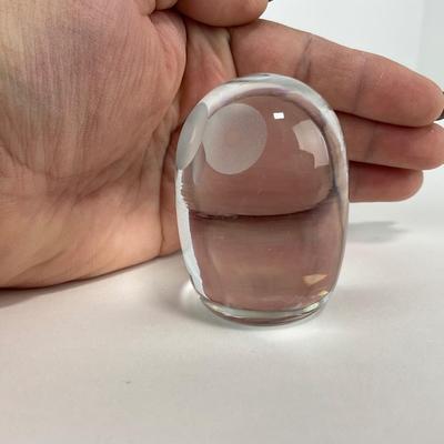 -162- HADELAND | Norway Lead Crystal Glass Owl Figure