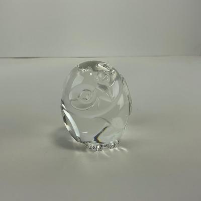 -163- STEUBEN | Crystal Owl Figure | Signed
