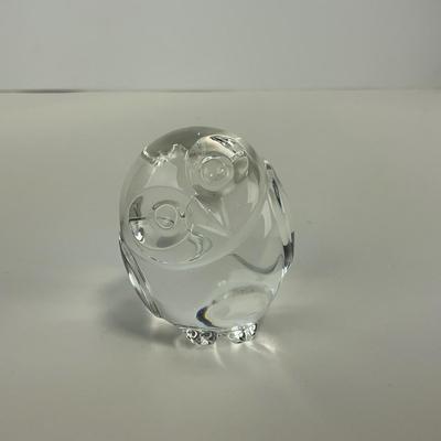 -163- STEUBEN | Crystal Owl Figure | Signed