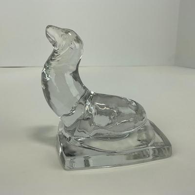 -164- FOSTORIA | Clear Glass Seal Figure