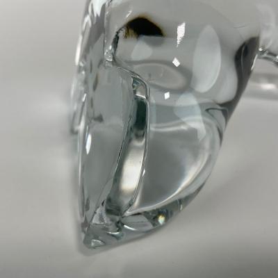 -166- VIKING | Clear Glass Crystal Seal Balancing Ball Figure
