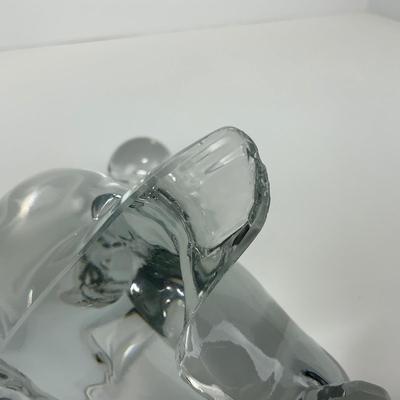 -166- VIKING | Clear Glass Crystal Seal Balancing Ball Figure