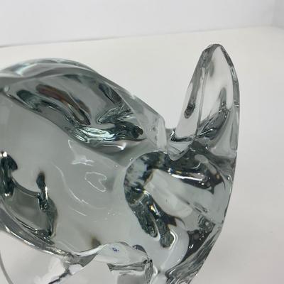 -166- VIKING | Clear Glass Crystal Seal Balancing Ball Figure