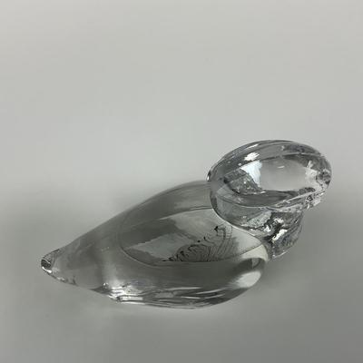 -167- HEISEY | By Imperial Clear Glass Wood Duck Figure | Marked
