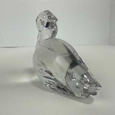 -167- HEISEY | By Imperial Clear Glass Wood Duck Figure | Marked