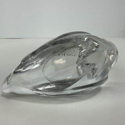 -167- HEISEY | By Imperial Clear Glass Wood Duck Figure | Marked