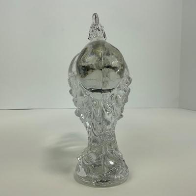 -168- HEISEY | Crystal Chanticleer Rooster Vase
