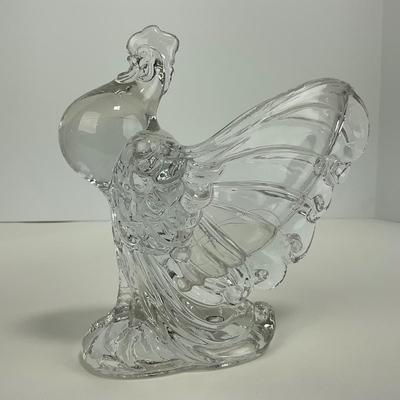 -168- HEISEY | Crystal Chanticleer Rooster Vase