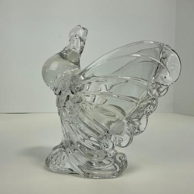 -168- HEISEY | Crystal Chanticleer Rooster Vase