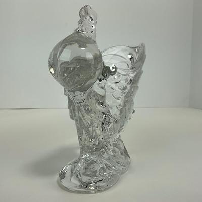 -168- HEISEY | Crystal Chanticleer Rooster Vase