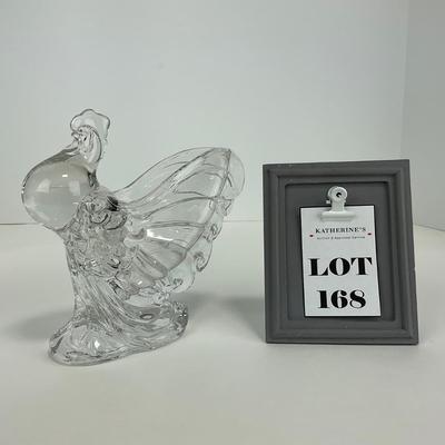-168- HEISEY | Crystal Chanticleer Rooster Vase
