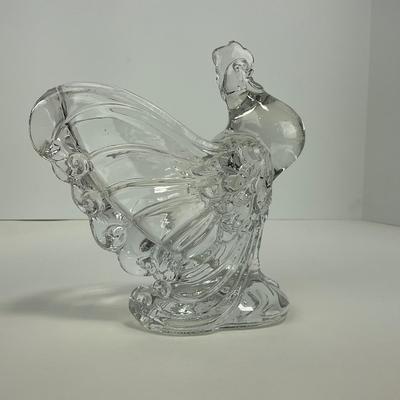 -168- HEISEY | Crystal Chanticleer Rooster Vase